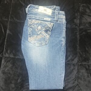 Miss Me Blue Jeans with Embroidered Pockets